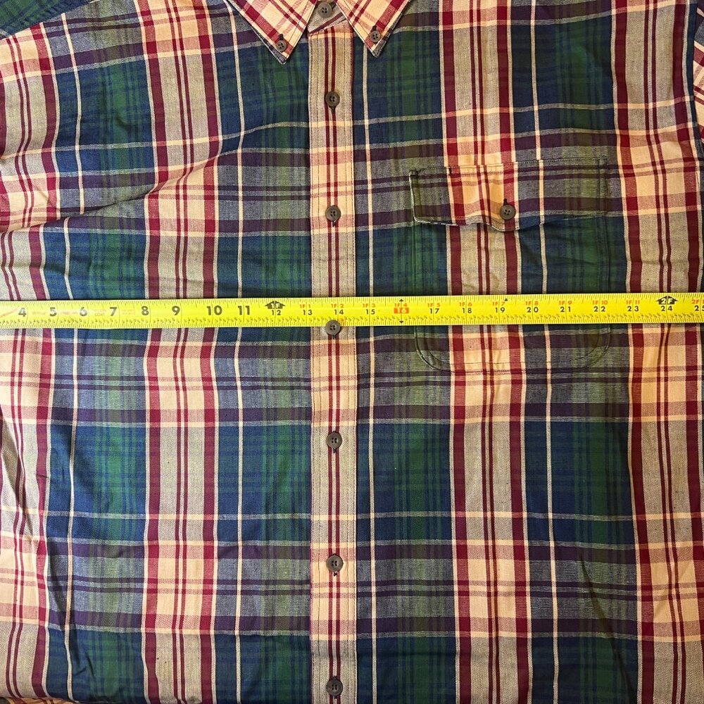 Cabelas Outfitter Series Mens 2XL Tall Button Down Long Sleeve Shirt Plaid